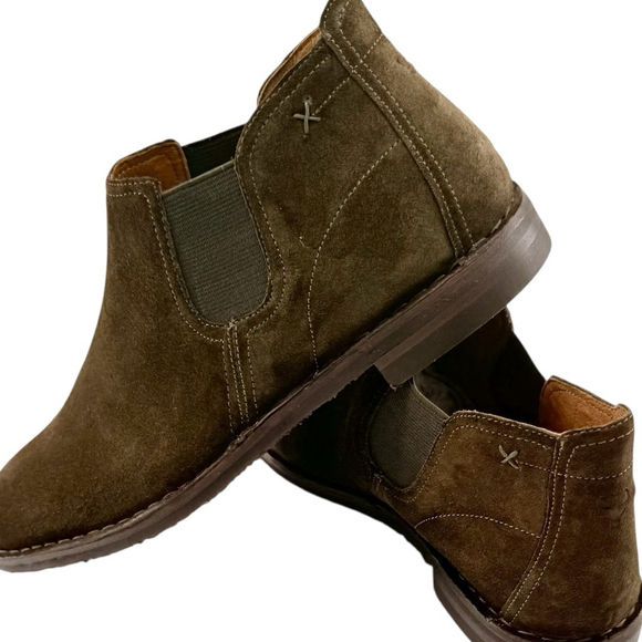 NWT Trask Suede Ankle Boots Olive/ Brown Shade Size 7.5 - Picture 1 of 13